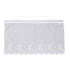 Gardinen mit verstellbarer Metallstange, gestrickter Stoff, 145x90cm, gewebt, wei&szlig;, Ranken