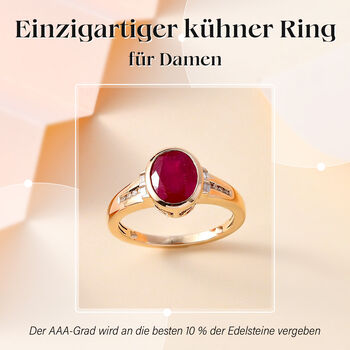 AAA Montepuez-Rubin und Diamant Ring in 585 Gold - 2,77 ct.