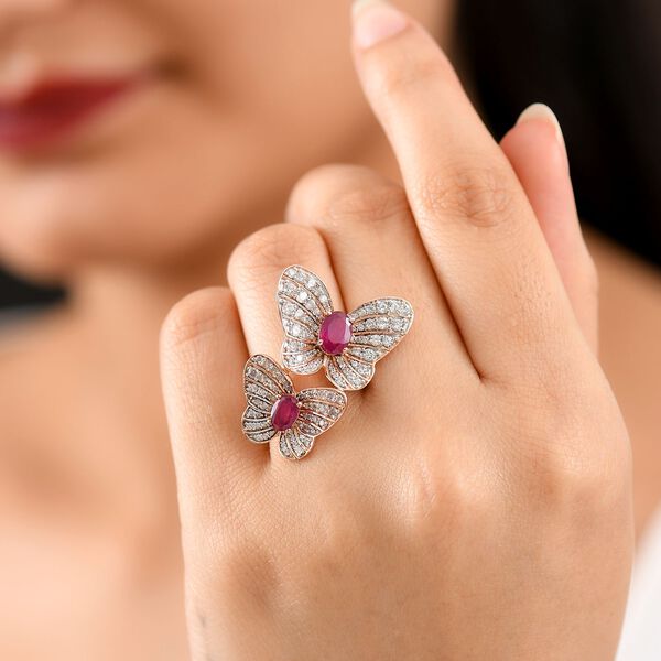 GP Trionfo Kollektion - AA Afrikanischer Rubin, Zirkon und Kanchanaburi blauer Saphir-Ring - 3,76 ct. image number 4