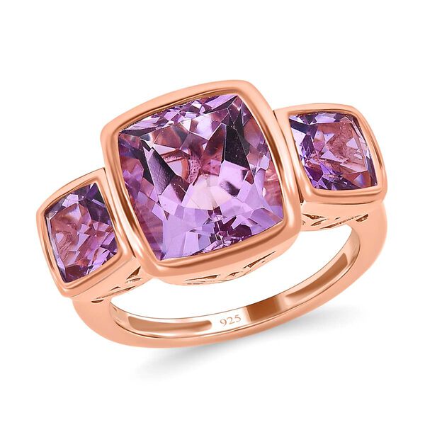 Rose De France Amethyst Ring, 925 Silber ros&eacute;vergoldet (Gr&ouml;&szlig;e 17.00) ca. 6.54 ct image number 3