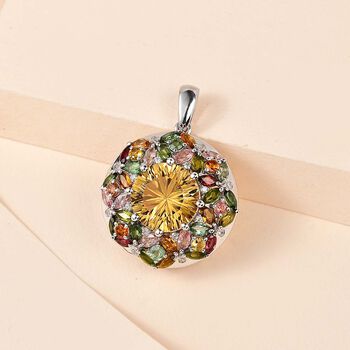 Citrin, mehrfarbiger Turmalin und Zirkon-Anh&auml;nger - 9,44 ct.