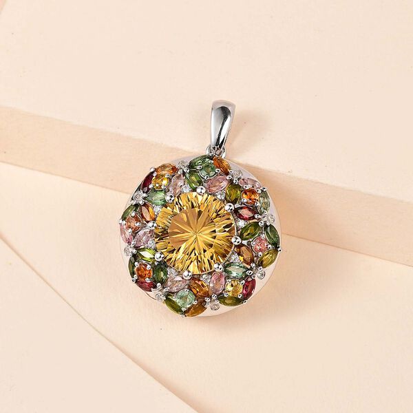 Citrin, mehrfarbiger Turmalin und Zirkon-Anhänger - 9,44 ct. image number 2
