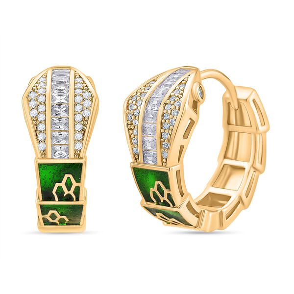 Weißer Zirkonia Ohrringe Nickelfreies Messing emailliert 0.50 ct image number 0