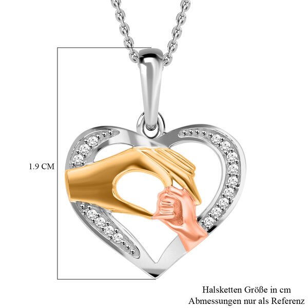 Herz-Anhänger mit Kette in Dreifach-Ton, 45 cm image number 6