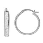 Diamant schliff Creolen 925 Silber rhodiniert