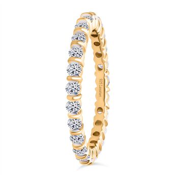 LUXURIANT DIAMOND - Lab Grown Diamant SI-GH Ring 925 Silber 750 Gelbgold Vermeil (Gr&ouml;&szlig;e 17.00) ca. 1.00 ct