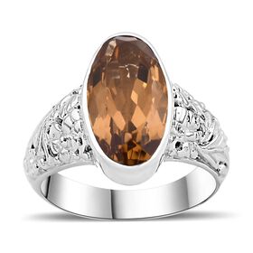 Royal Bali - Citrin Ring, 925 Silber, (Größe 20.00), ca. 7.67 ct