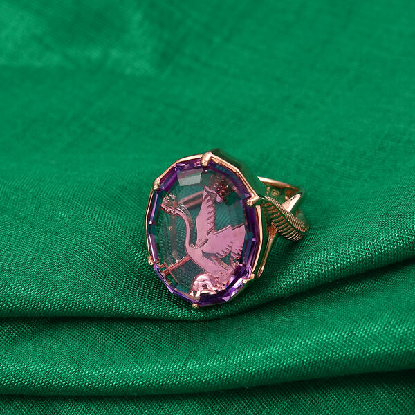 GP - AA Rose De France Amethyst, Kanchanaburi Blauer Saphir Ring 925 Silber 750 Ros&eacute;gold vermeil (Gr&ouml;&szlig;e 17.00) ca. 17,36 ct image number 2