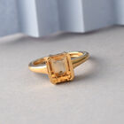 Citrin Solitär Ring 925 Silber vergoldet (Größe 16.00) ca. 1,49 ct image number 1