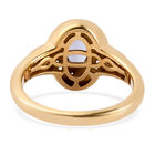 Tansanit und Zirkon-Ring, 925 Silber vergoldet  ca. 0,68 ct image number 5