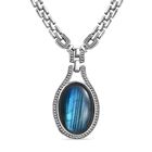 AAA Labradorit Halskette ca. 45 cm Edelstahl ca. 35.18 ct