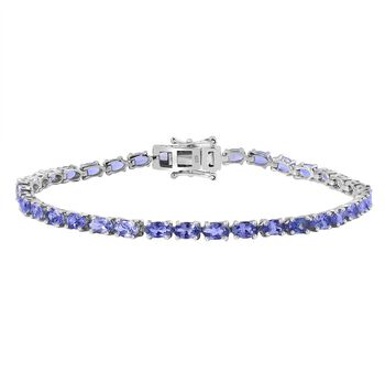 Tansanit Armband ca. 19 cm 925 Silber rhodiniert ca. 7.80 ct