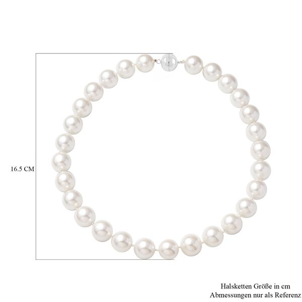 Wei&szlig;e Muschelkernperlen-Halskette, 50 cm - 890 ct. image number 4