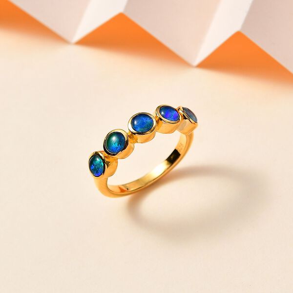 Boulder Opal Triplett Ring - 1,21 ct. image number 3