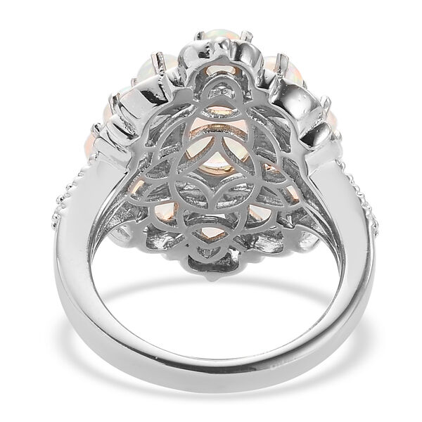 Nat&uuml;rlicher &Auml;thiopischer Opal und Zirkon Ring 925 Silber platiniert  ca. 2,49 ct image number 6