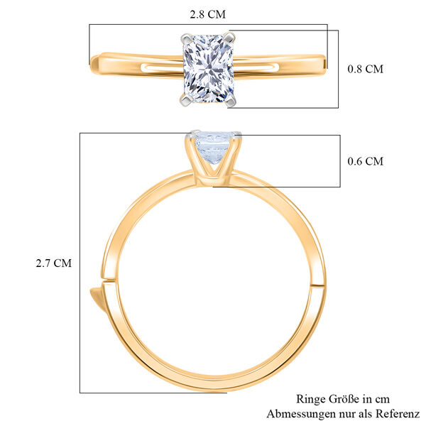 LUXURIANT SGL zertifizierter SI-GH Labor Diamant Ring, 925 Silber 750 Gelbgold Vermeil - 1 ct. image number 7