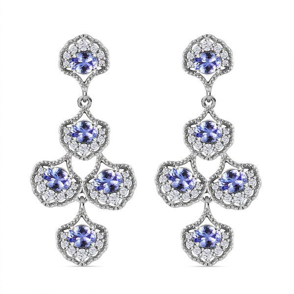 Tansanit und Zirkon Ohrringe - 4,66 ct. image number 0