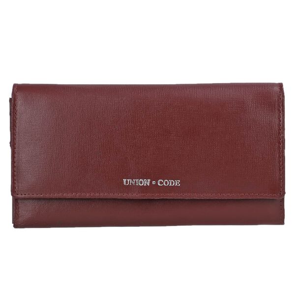CLOSE OUT - UNION CODE: Echtleder Brieftasche mit Schlangen-Pr&auml;gung, Weinrot image number 0