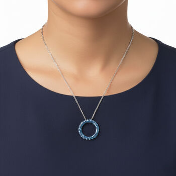 LUXURIANT SGL zertifizierter VS-EF Labor blauer Diamant Anh&auml;nger mit 50cm Kette - 1 ct.