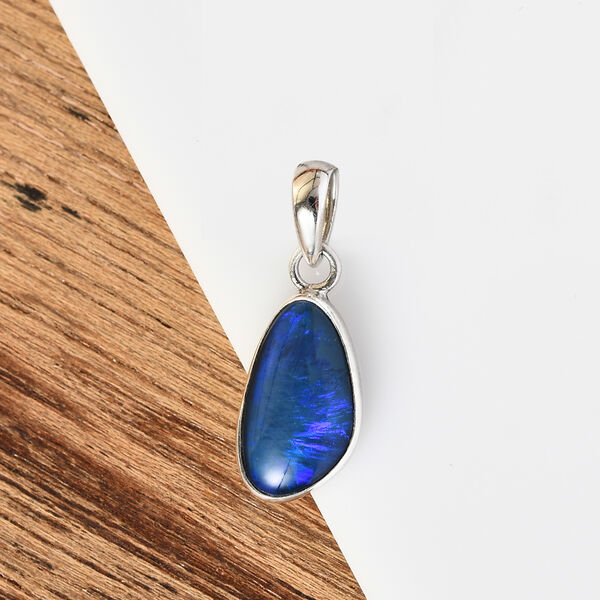 Boulder Opal Triplett Anhänger 925 Silber Platin-Überzug ca. 4,00 ct image number 3