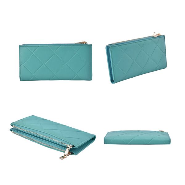 Brieftasche aus Kunstleder mit RFID Schutz, 19x19,5 cm, Türkis image number 2