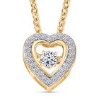 LUXURIANT DIAMOND - Lab Grown Diamant SI Schmuckset 925 Silber 750 Gelbgold Vermeil ca. 0.24 ct