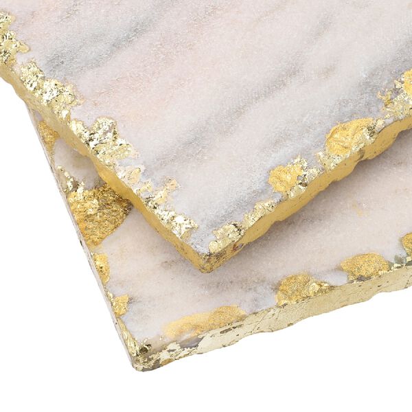 4er-Set, Marmor Untersetzer, quadratische Form, Rosa image number 6