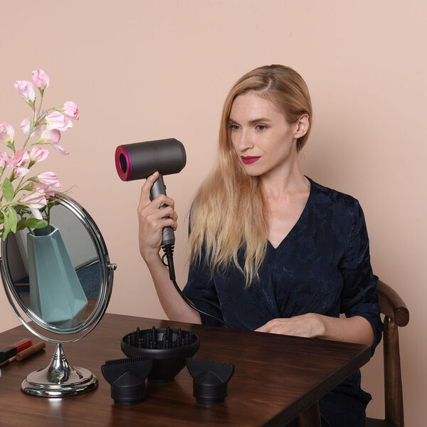 Salon Profi Haartrockner mit 3 Diffusor Aufsätzen image number 2