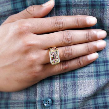 Nat&uuml;rlicher, mehrfarbiger Turmalin und Zirkon-Ring - 2,38 ct.