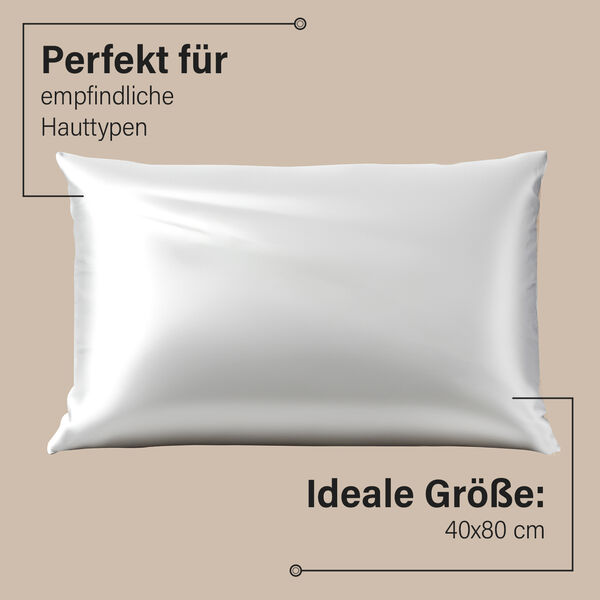 2er Set Seidenkissenbez&uuml;ge aus Maulbeerseide, wei&szlig; image number 2