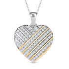 Moissanit Schmuckset 925 Silber rhodiniert, 925 Silber Rhodiniert und 750 Gelbgold Vermeil ca. 0,65 ct.