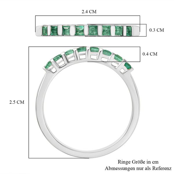 Kagem sambischer Smaragd Ring, 925 Silber rhodiniert - 0,39 ct. image number 7