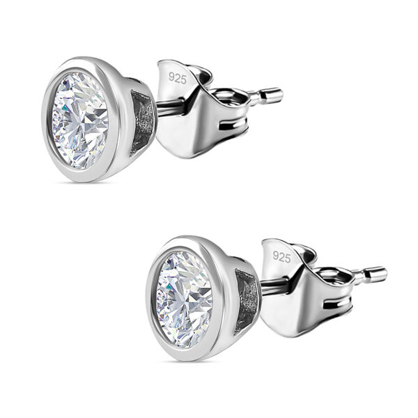 Moissanit Ohrringe, 925 Silber platiniert - 1,51 ct. image number 4