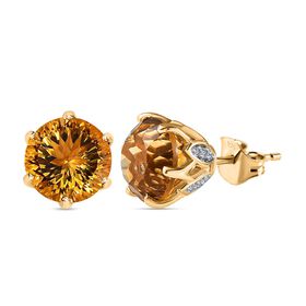 Citrin und Zirkon Ohrringe - 8,87 ct.