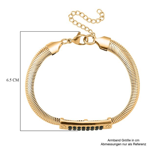 Gr&uuml;nes 19+5 cm Kristallarmband in Goldton image number 4