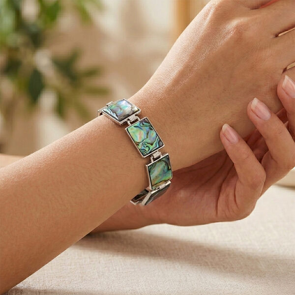 Abalone Muschel Armband ca. Flexibles cm Nickelfreies Messing ca. 60.00 ct image number 1