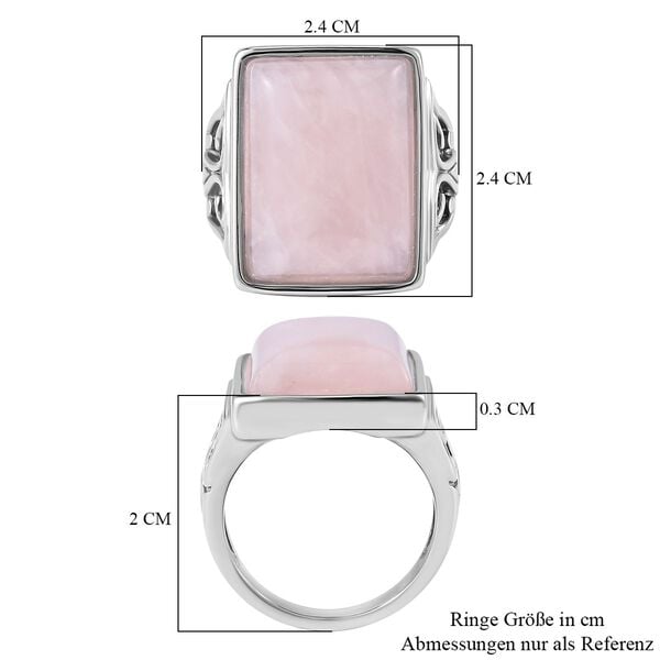 Rosa Quarz Ring, Reiner Edelstahl, (Größe 16.00), ca. 16.50 ct image number 7
