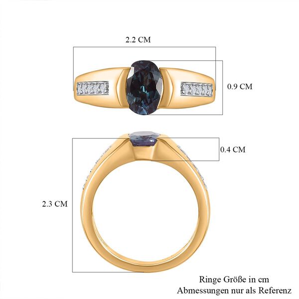 Labor Alexandrit und Zirkon Ring - 1,77 ct. image number 7