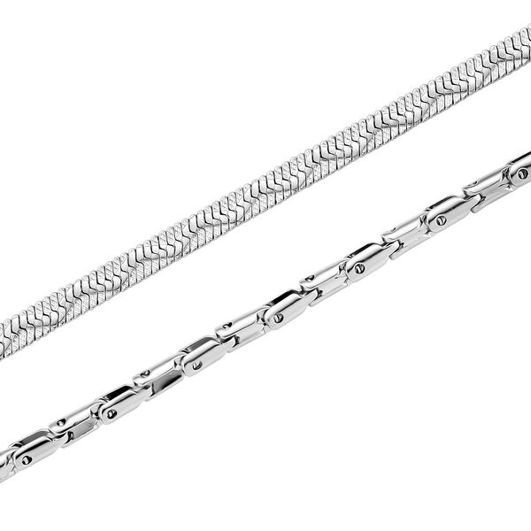 2er-Set Halsketten in Silberton, 50+5cm image number 8