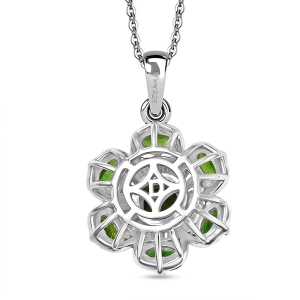 Nat&uuml;rlicher Chromdiopsid Schmuckset 925 Silber rhodiniert ca. 2.24 ct image number 5