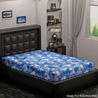 Spannbetttuch aus 100% Mikrofaser, Blumenmuster, Blau