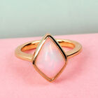 Natürlicher Äthiopischer Opal Solitär Ring 925 Silber Gelbgold Vermeil image number 1
