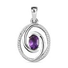 AA Marokkanischer Amethyst Anhänger 925 Silber platiniert ca. 0,75 ct.