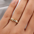 88 Facetten Moissanit Ring 925 Silber vergoldet  ca. 0,34 ct image number 2