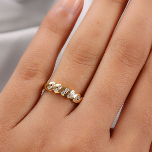 88 Facetten Moissanit Ring 925 Silber vergoldet  ca. 0,34 ct image number 3