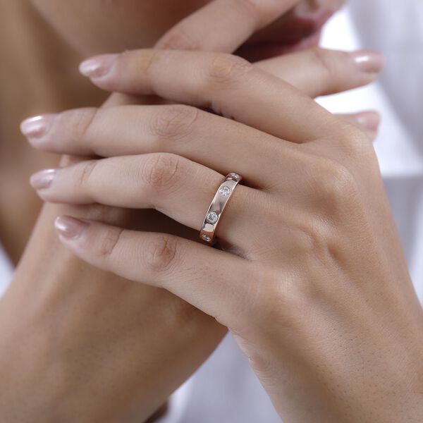 Forever in Love Moissanit Bandring in ros&eacute;vergoldetem Silber- 0,85 ct. image number 8