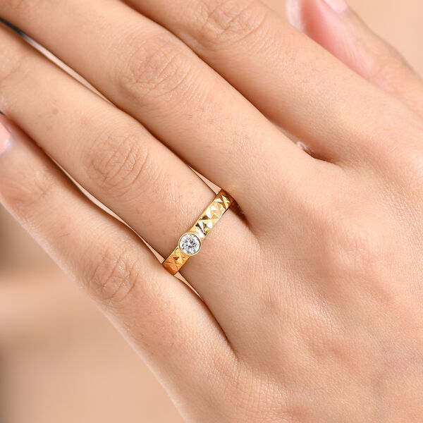 LUXURIANT SI-GH Labor Diamant Ring, 925 Silber 750 Gelbgold Vermeil - 0,25 ct. image number 3