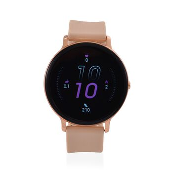 Hiwatch Plus Elegante Smartwatch - Ros&eacute;gold mit Goldenem Silikonarmband, Multifunktional mit Gesundheits- und Sportfunktionen, Bluetooth 5.0
