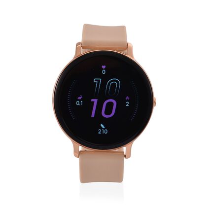 Hiwatch Plus Elegante Smartwatch - Ros&eacute;gold mit Goldenem Silikonarmband, Multifunktional mit Gesundheits- und Sportfunktionen, Bluetooth 5.0