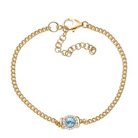 D'Joy AA blaues und weißes Zirkon 19cm Armband - 1,23 ct.